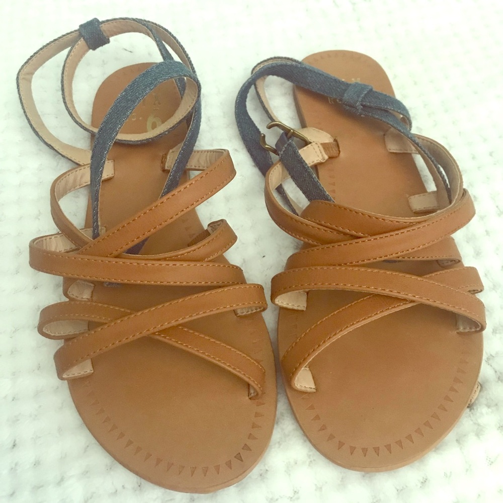 Denim strapped sandals